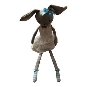 Bella Lux‎ Easter Bunny Shelf Sitter Long Legs Lace Dress – Gray Spring Decor
